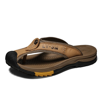 Colby | Men's Slip-On Leather Slippers – Soft & Supportive Everyday Wear