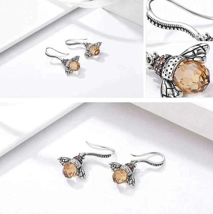 Christine | Women's Bee Drop Earrings – Elegant, Dainty & Nature-Inspired