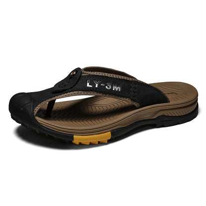 Colby | Men's Slip-On Leather Slippers – Soft & Supportive Everyday Wear