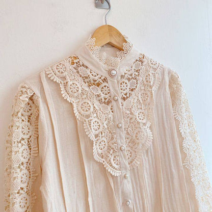 Catalina | Women's High-Neck Lace Blouse – Classic & Graceful Statement Piece