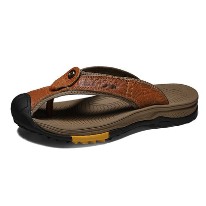 Colby | Men's Slip-On Leather Slippers – Soft & Supportive Everyday Wear