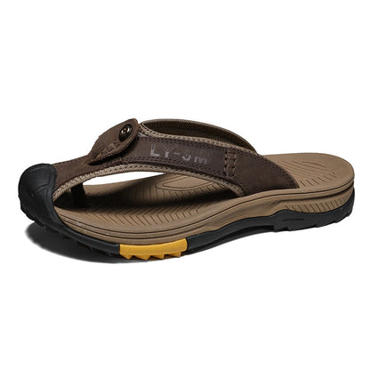 Colby | Men's Slip-On Leather Slippers – Soft & Supportive Everyday Wear