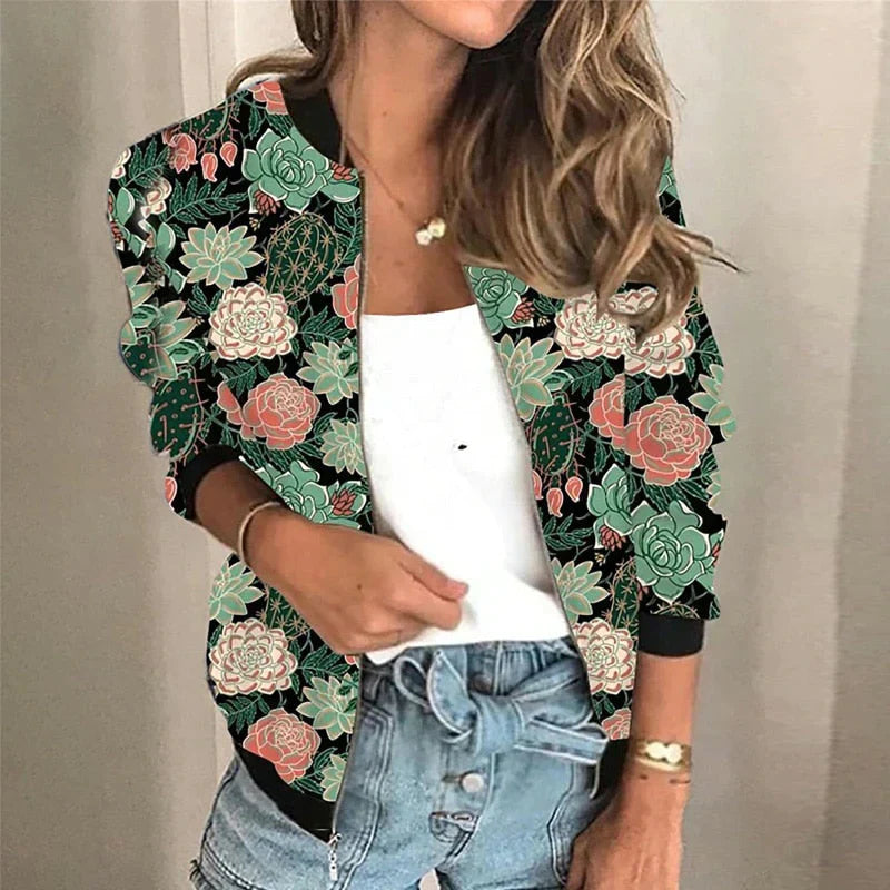 Zora | Women's Printed Bomber Jacket – Bold, Trendy & Effortlessly Stylish