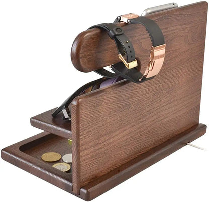 Harrison | Wooden Phone Docking Station – Premium Organizer for Your Essentials