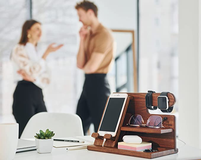 Harrison | Wooden Phone Docking Station – Premium Organizer for Your Essentials