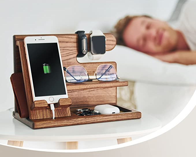 Harrison | Wooden Phone Docking Station – Premium Organizer for Your Essentials