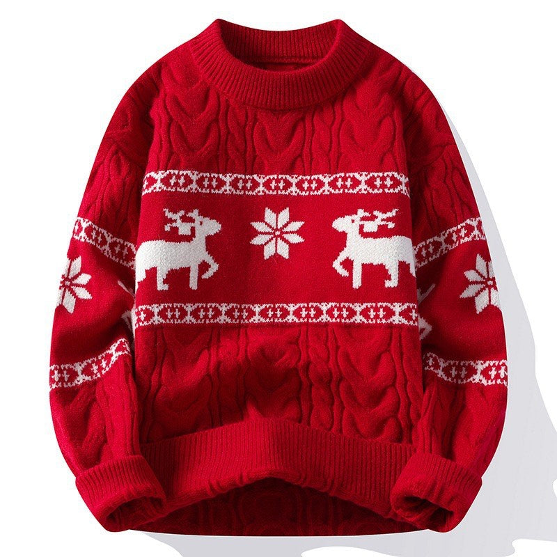 Cameron | Luxe Warm Winter Sweater - Knitted Unisex Holiday Reindeer Design