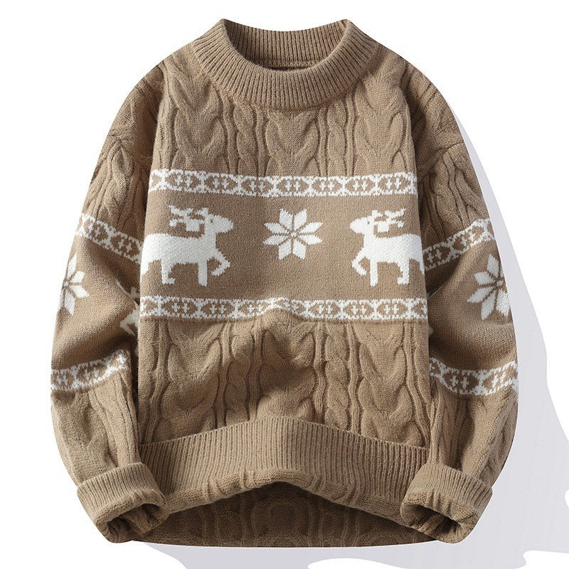 Cameron | Luxe Warm Winter Sweater - Knitted Unisex Holiday Reindeer Design