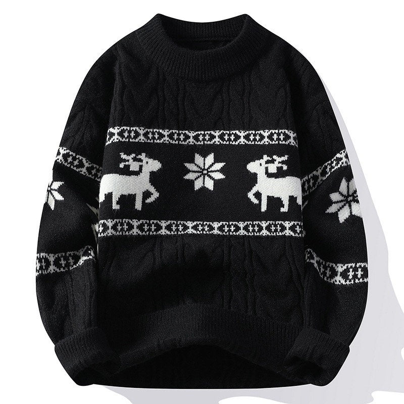 Cameron | Luxe Warm Winter Sweater - Knitted Unisex Holiday Reindeer Design