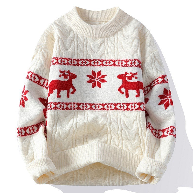 Cameron | Luxe Warm Winter Sweater - Knitted Unisex Holiday Reindeer Design