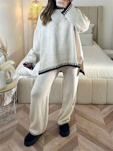 Esme | Women's Comfy Set - Stylish Knit Sweater & Wide-Leg Pants for Everyday Comfort