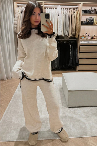 Esme | Women's Comfy Set - Stylish Knit Sweater & Wide-Leg Pants for Everyday Comfort