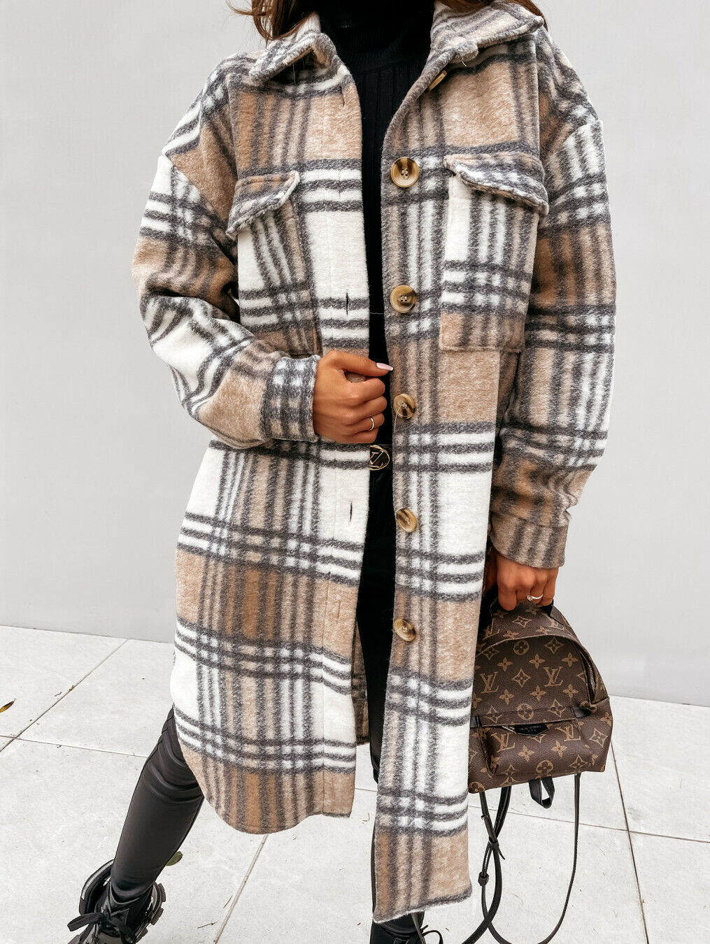 Melanie | Women's Long Plaid Winter Jacket – Cozy & Stylish Cold-Weather Essential