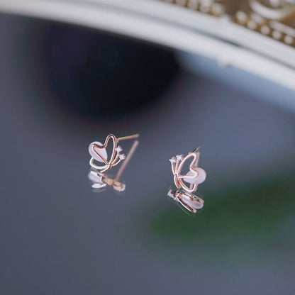 Maya | Rose-Gold Butterfly Stud Earrings – Unique & Stylish Jewelry for Women