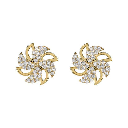 Cleo | Gold Swirling Windmill Stud Earrings – Stylish & Whimsy Jewelry for Women