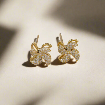 Cleo | Gold Swirling Windmill Stud Earrings – Stylish & Whimsy Jewelry for Women