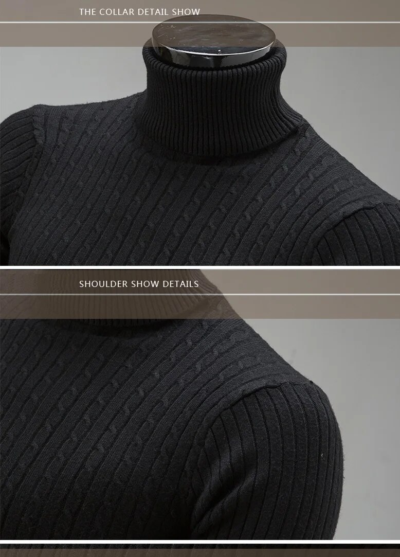 Conner | Men's Ribbed Knit Turtleneck – Sleek, Modern & Flattering Fit