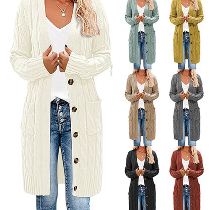 Aliya | Women's Chunky Knit Long Cardigan – Soft, Relaxed & Ultra-Comfortable