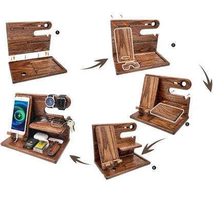 Harrison | Wooden Phone Docking Station – Premium Organizer for Your Essentials