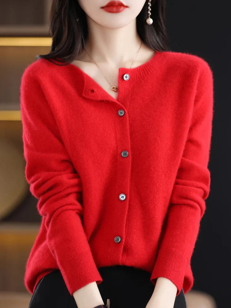 Pearl | Women's Wool Cardigan – Soft, Cozy & Button-Up Closure