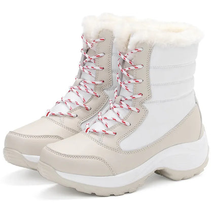 Mikaela | Women's Waterproof Winter Boots – Fur-Lined & Lace-Up Closure