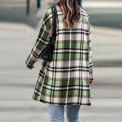 Courtney | Women's Checkered Coat – Elegant, Warm & Versatile