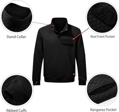 Alexis Buttoned Stand-Collar Pullover - Versatile and Comfortable