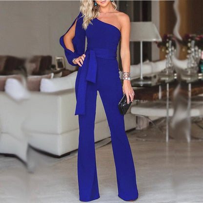 Nina | Women's One-Shoulder Jumpsuit – Chic, Flattering & Flared Pants Design