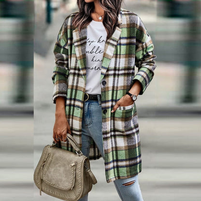 Courtney | Women's Checkered Coat – Elegant, Warm & Versatile