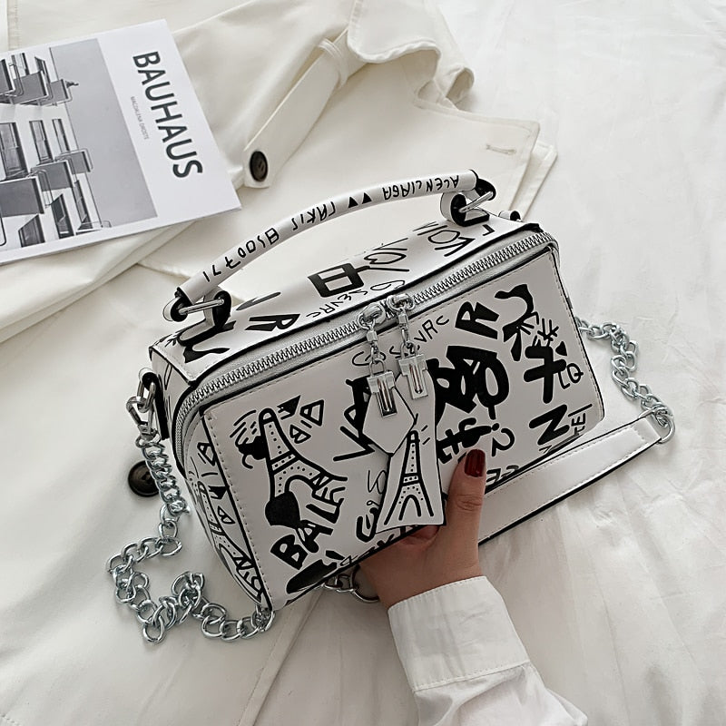 Josephine | Women's Handbag - Unique Doodles Design for Modern Elegance