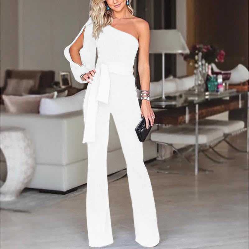 Nina | Women's One-Shoulder Jumpsuit – Chic, Flattering & Flared Pants Design