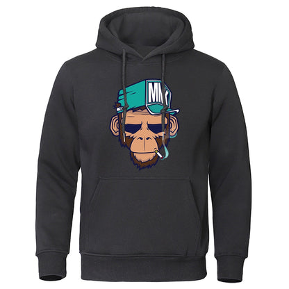 Alijah | Men's Casual Hoodie with Monkey Print – Relaxed Fit & Street-Style Ready