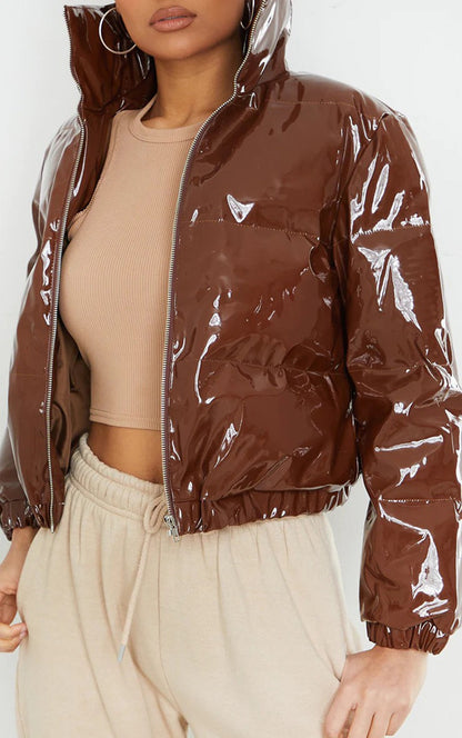 Stormi | Women's Cropped Puffer Bomber Jacket – Trendy, Warm & Ultra-Stylish