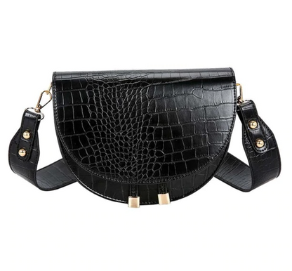 Matilda | Women's Crossbody Bag - Bold and Compact with Crocodile Skin Texture