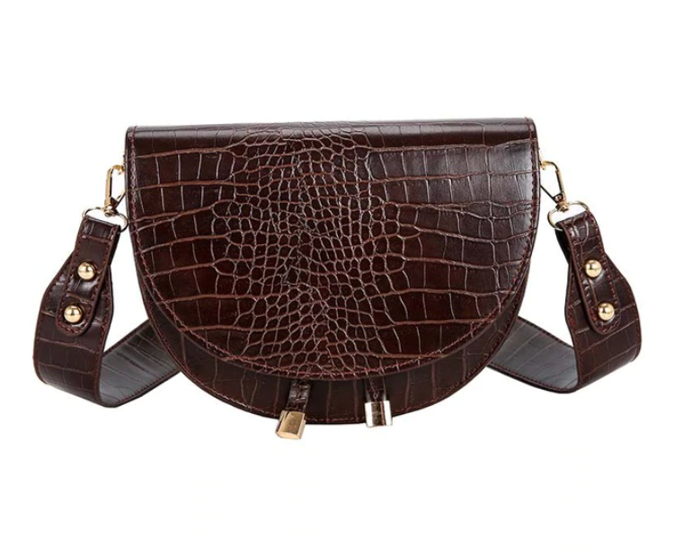 Matilda | Women's Crossbody Bag - Bold and Compact with Crocodile Skin Texture