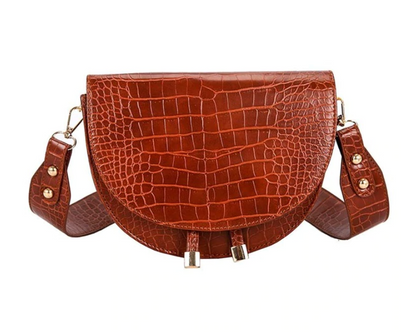 Matilda | Women's Crossbody Bag - Bold and Compact with Crocodile Skin Texture