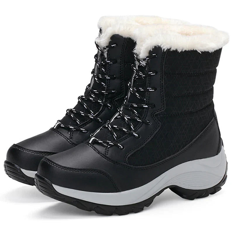 Mikaela | Women's Waterproof Winter Boots – Fur-Lined & Lace-Up Closure