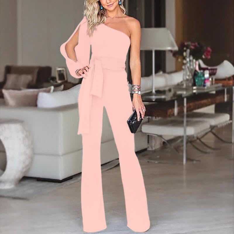 Nina | Women's One-Shoulder Jumpsuit – Chic, Flattering & Flared Pants Design