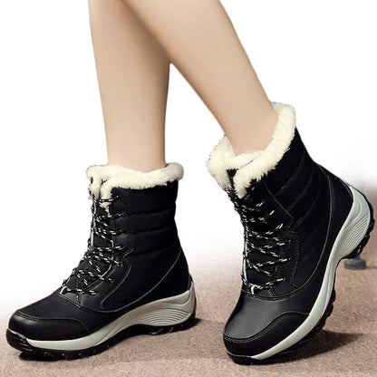 Mikaela | Women's Waterproof Winter Boots – Fur-Lined & Lace-Up Closure