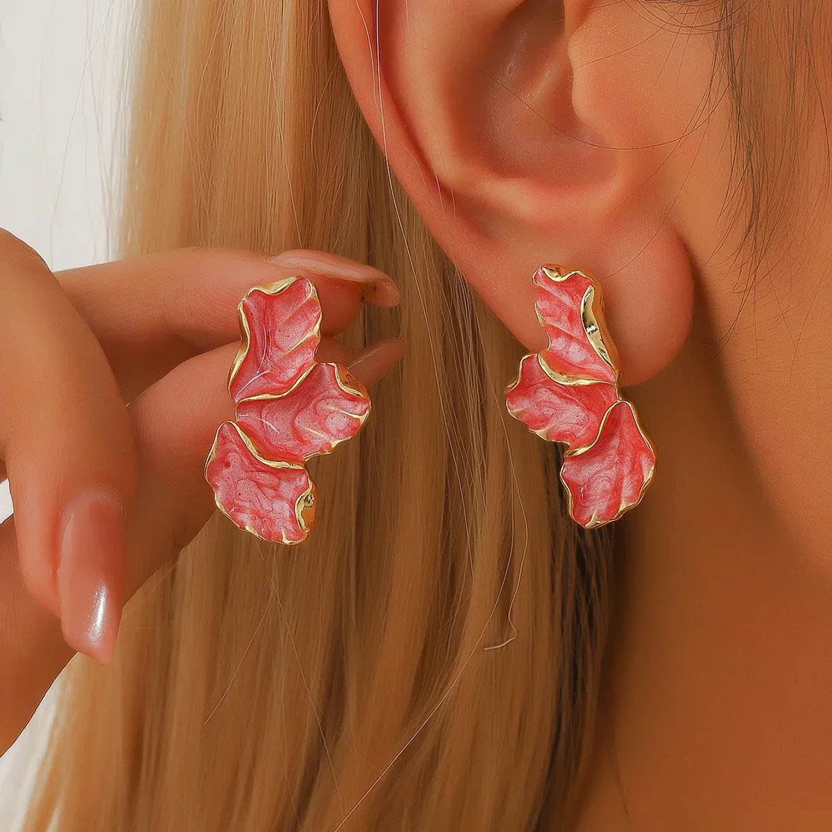 Katelyn | Nature-Inspired Petal Earrings – Bold, Elegant & Fashion-Forward