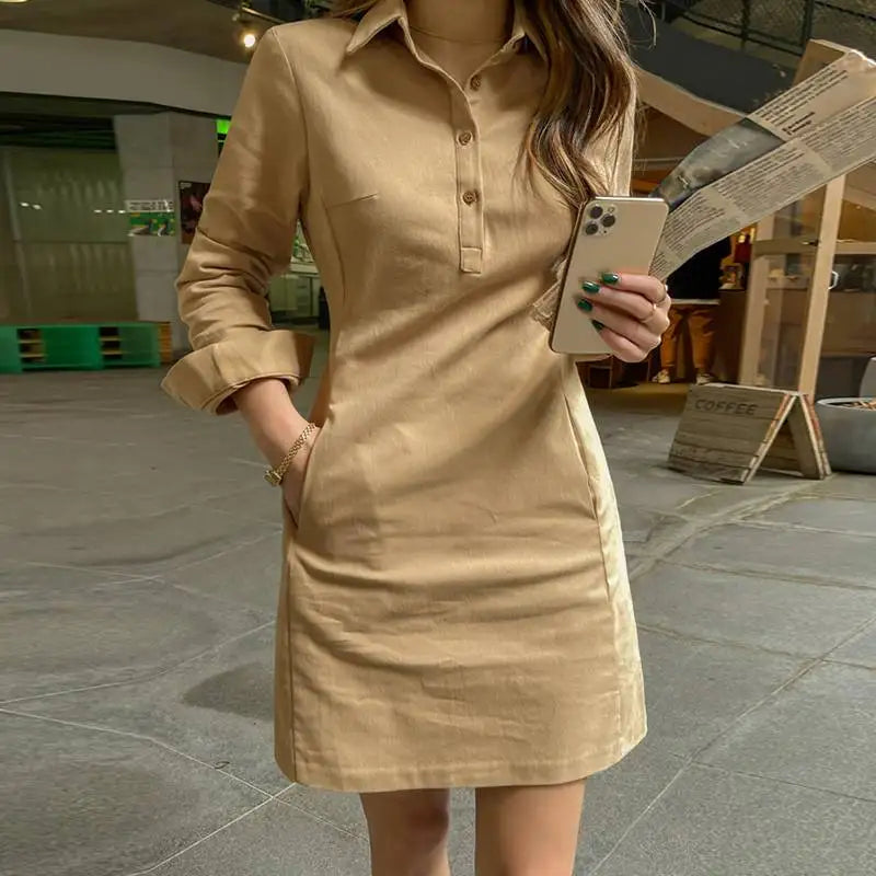 Wendy | Women's Long-Sleeve Shirt Dress – Chic, Versatile & Effortlessly Stylish