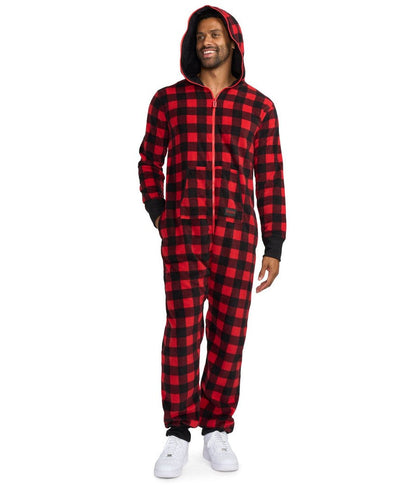 Ralph | Men's Plaid Hooded Onesie – Thermal, Plush & Perfect for Lounging