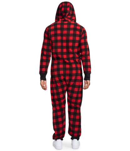 Ralph | Men's Plaid Hooded Onesie – Thermal, Plush & Perfect for Lounging