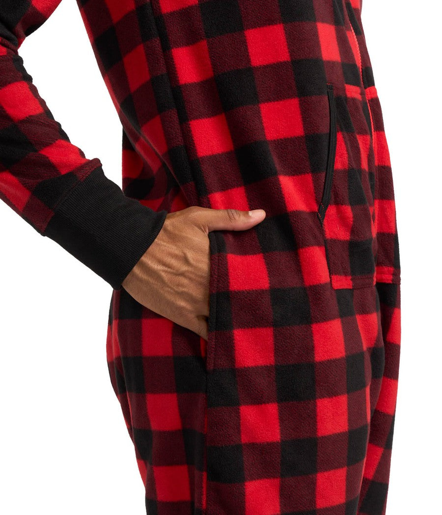 Ralph | Men's Plaid Hooded Onesie – Thermal, Plush & Perfect for Lounging