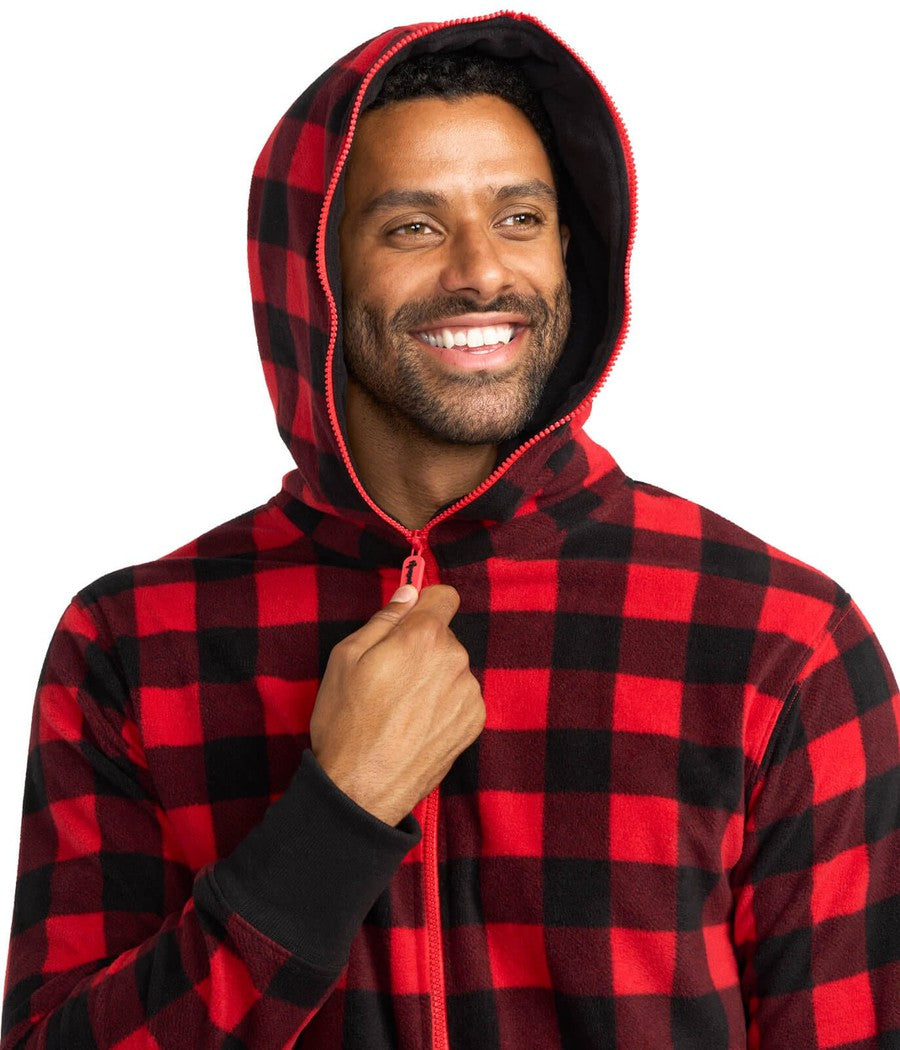 Ralph | Men's Plaid Hooded Onesie – Thermal, Plush & Perfect for Lounging