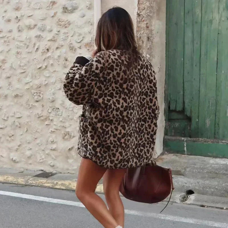 Luna | Leopard Fleece Jacket - Cozy and Chic Oversized Fleece for Effortless Style