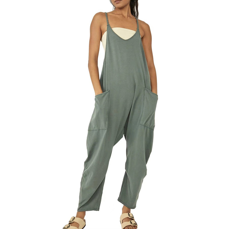 Hannah | Women’s Casual Solid-Color Jumpsuit - Trendy & Casual