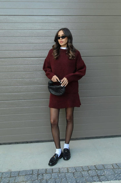 Olivia | Women's Knit Set - Cozy Sweater & Skirt Combo for Effortless Style