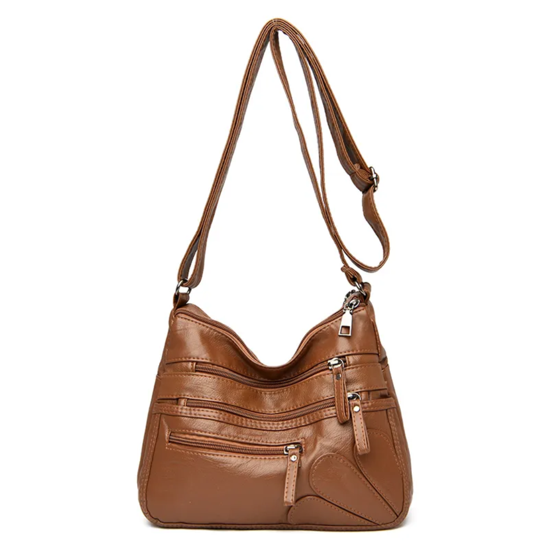 Claire | Women's Shoulder Bag - Practical Vintage Design with Multi-Layer Pockets