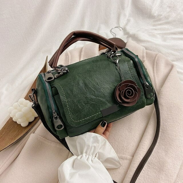 Olive | Women's Boston Bag - Chic & Versatile with Retro Elegance